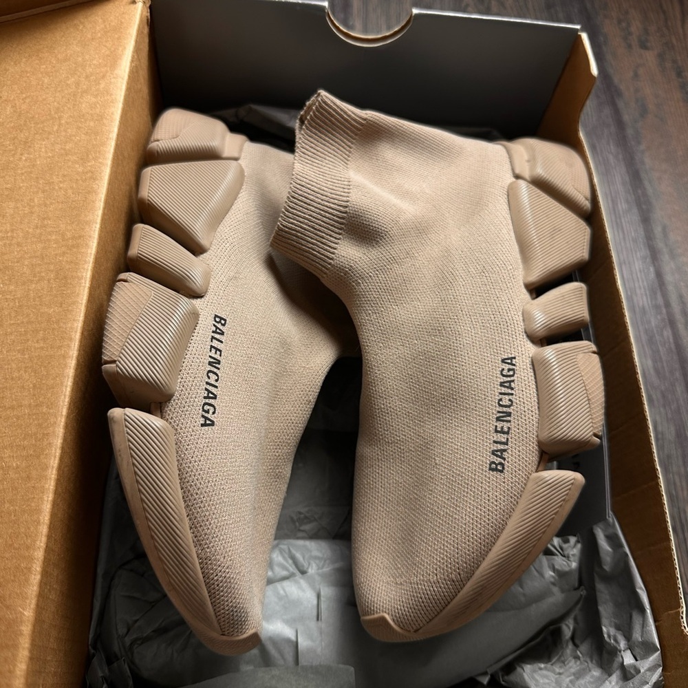 Balenciaga Taupe Sock Sneakers